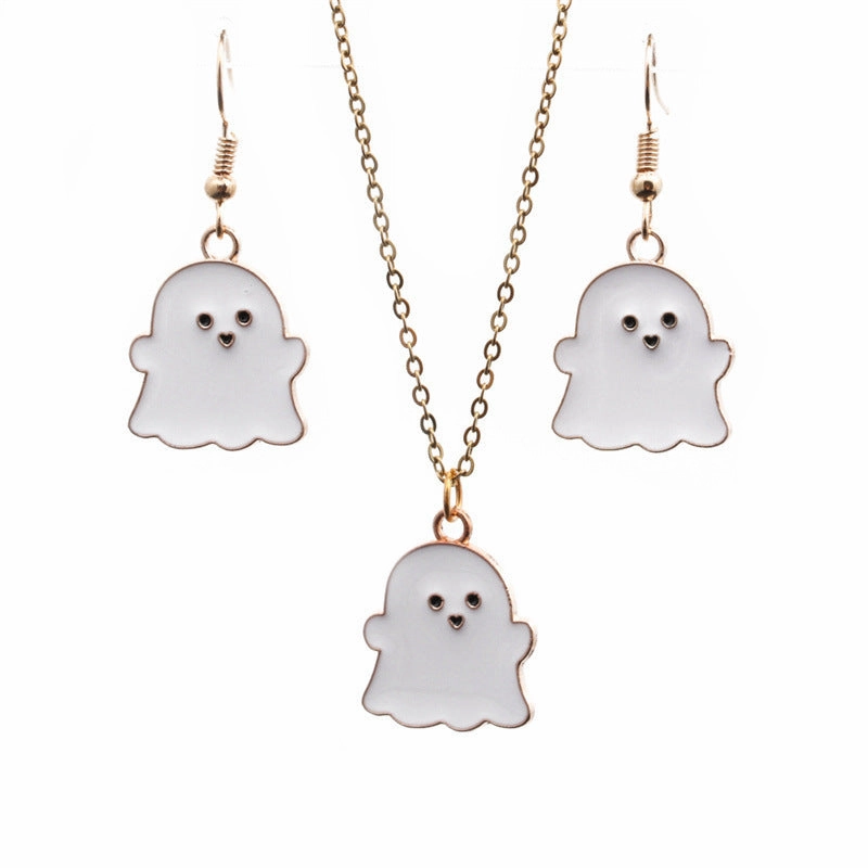 Wholesale Ghost Alloy Earrings Necklace Set