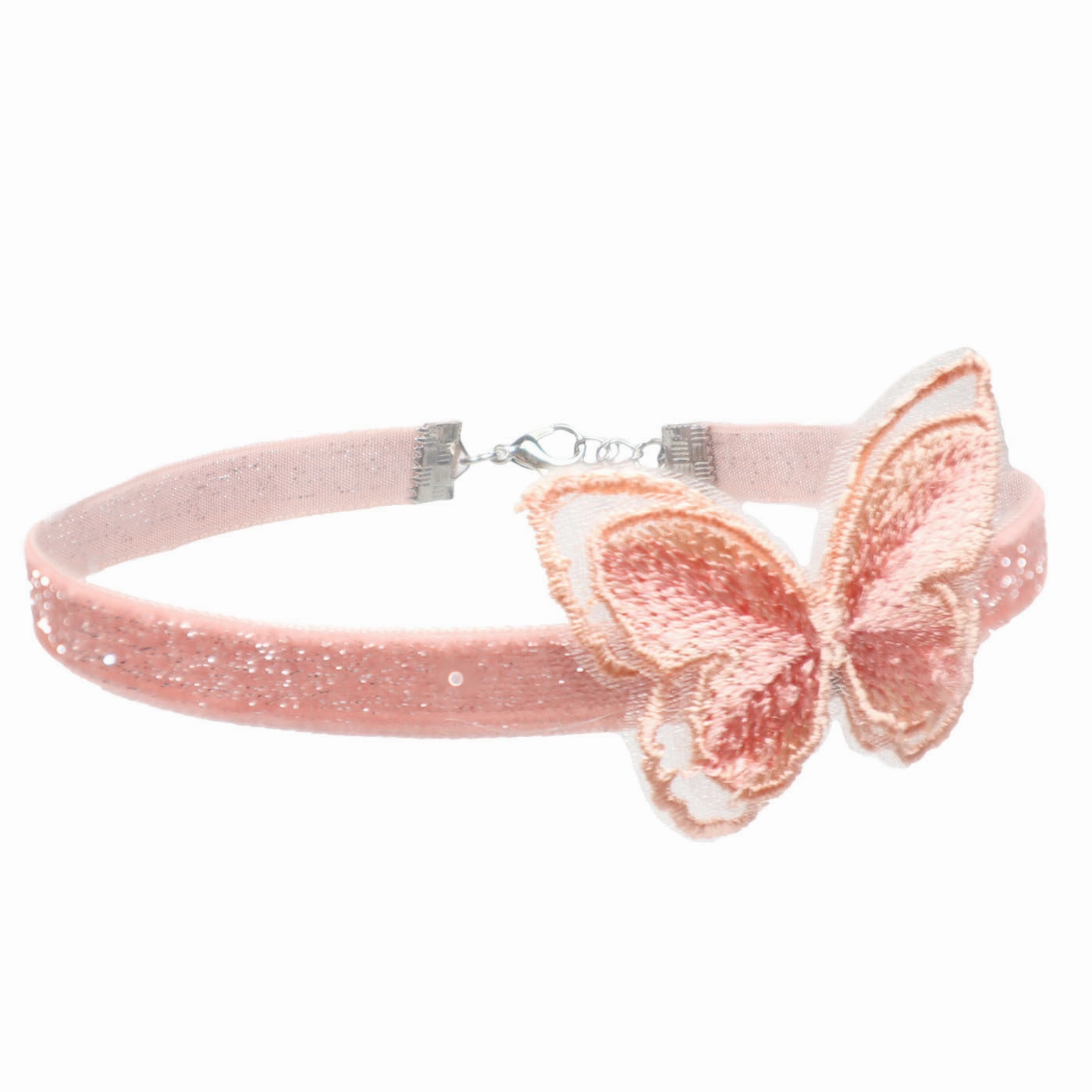 Wholesale Girls' Pink Heart Butterfly Clavicle Necklace