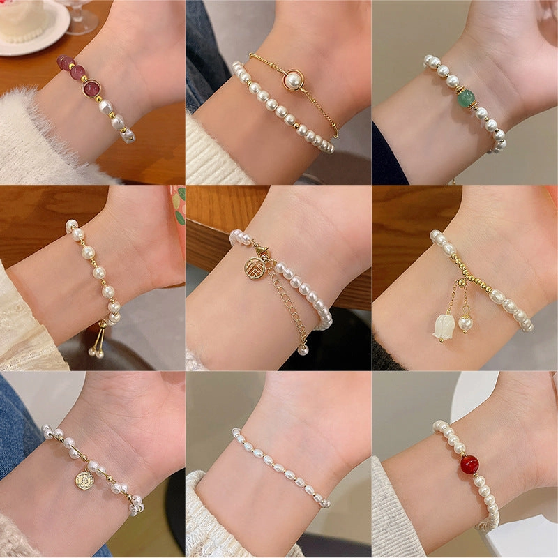 Wholesale Girls Retro Niche Temperament Pearl Bracelet