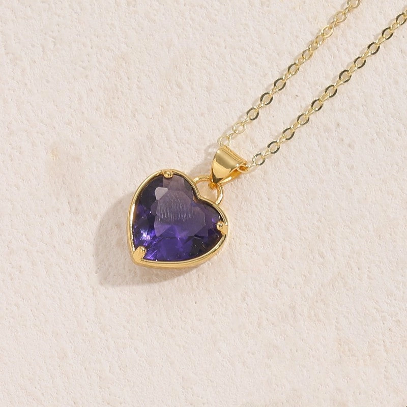 Wholesale Glass Love Classic Pendant Copper Necklace