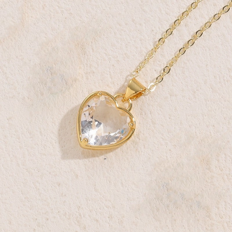 Wholesale Glass Love Classic Pendant Copper Necklace