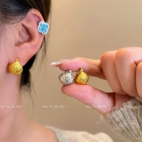 Wholesale Glittering crushed ice earrings light luxury ear clips and hoop