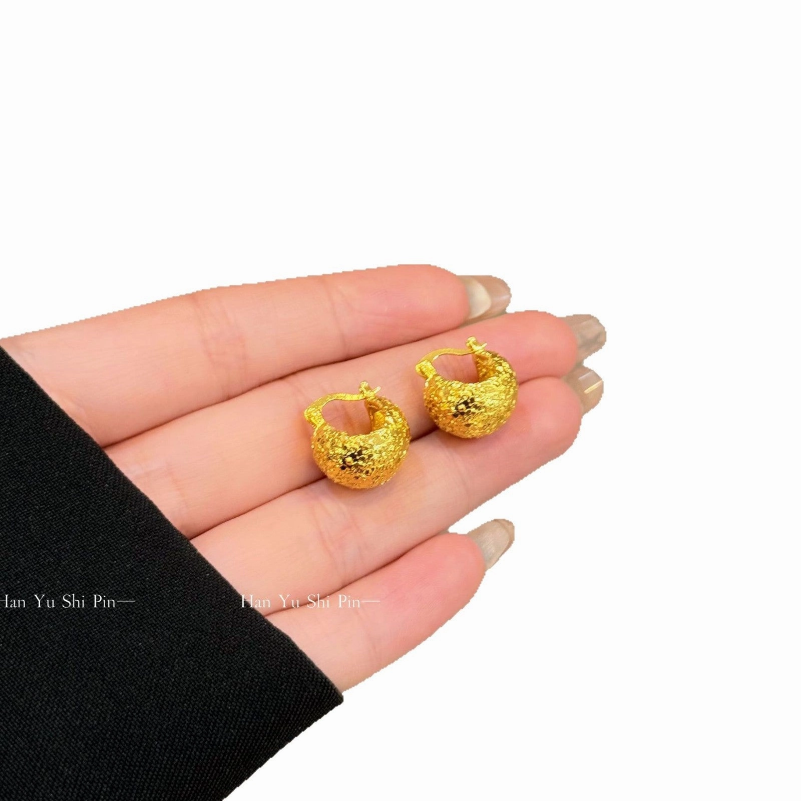Wholesale Glittering crushed ice earrings light luxury ear clips and hoop