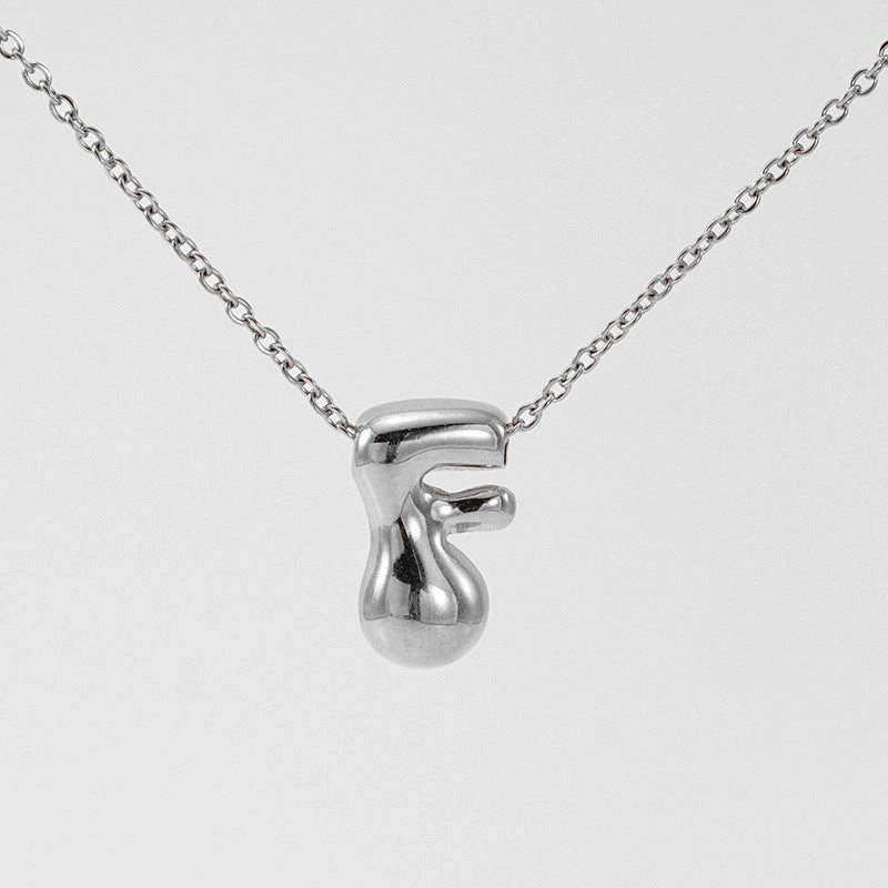Wholesale Glossy bubble letter necklace for women 26 English letter pendants