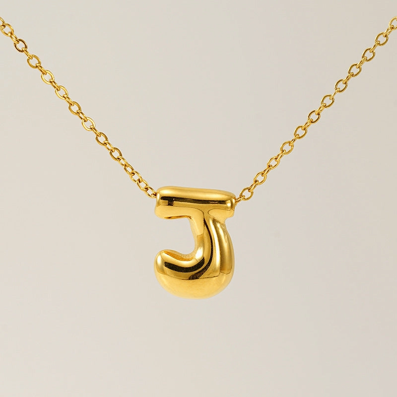 Wholesale Glossy bubble letter necklace for women 26 English letter pendants