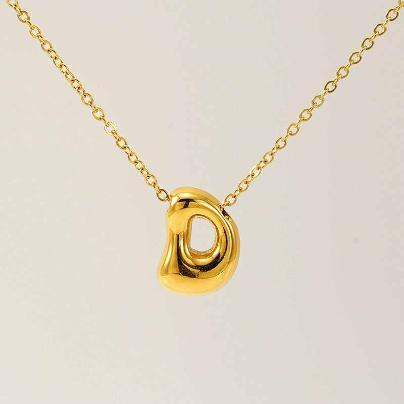 Wholesale Glossy bubble letter necklace for women 26 English letter pendants