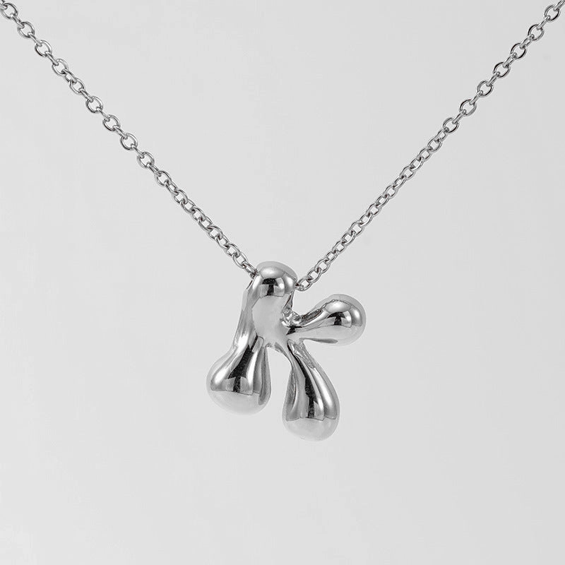 Wholesale Glossy bubble letter necklace for women 26 English letter pendants