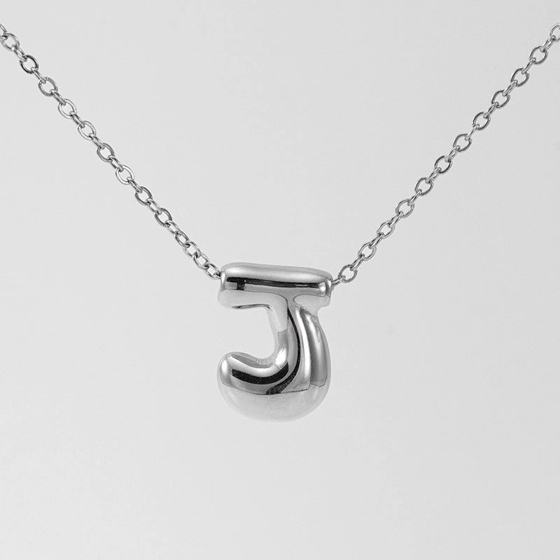 Wholesale Glossy bubble letter necklace for women 26 English letter pendants