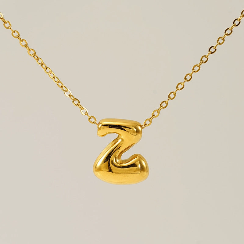 Wholesale Glossy bubble letter necklace for women 26 English letter pendants