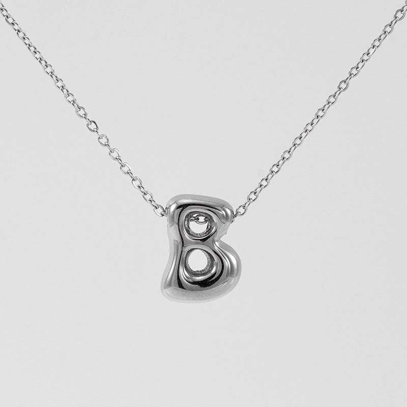Wholesale Glossy bubble letter necklace for women 26 English letter pendants