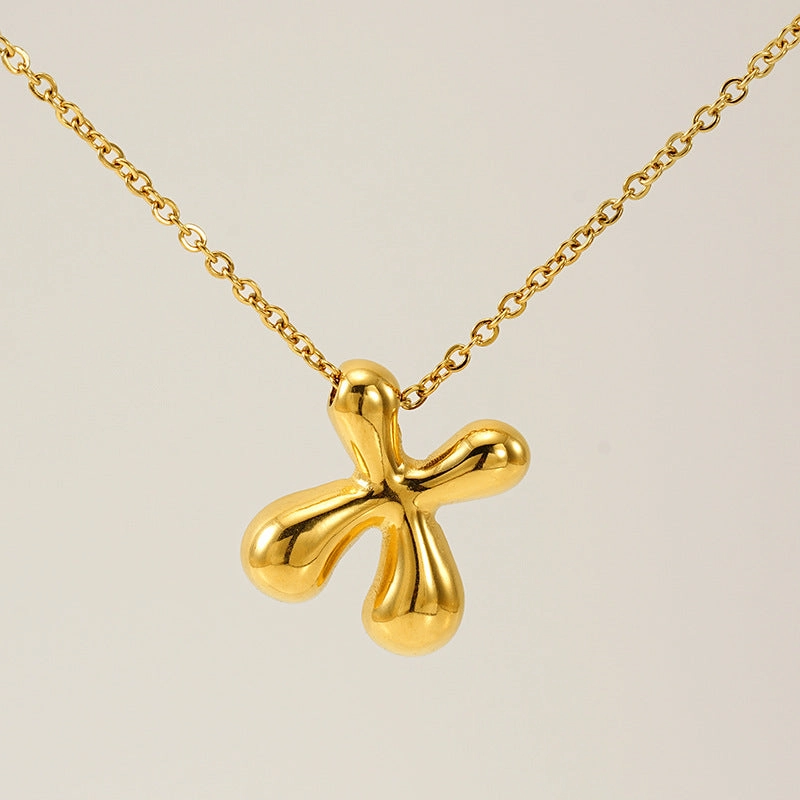 Wholesale Glossy bubble letter necklace for women 26 English letter pendants