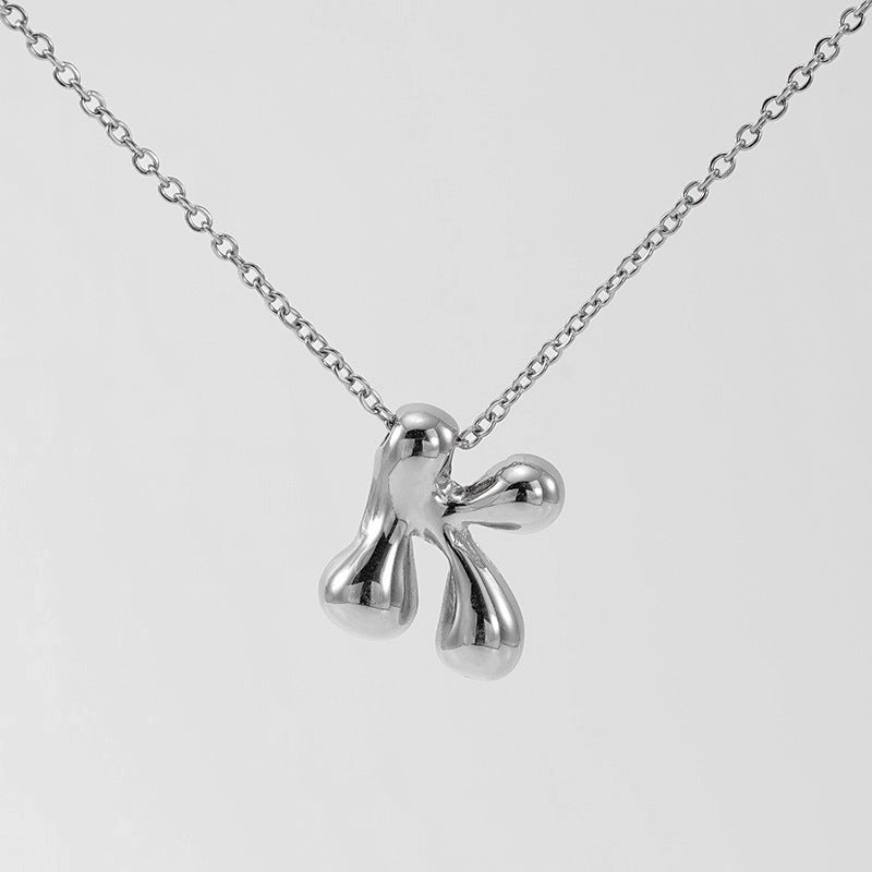 Wholesale Glossy bubble letter necklace for women 26 English letter pendants