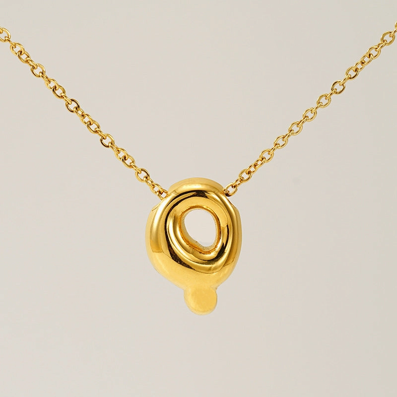 Wholesale Glossy bubble letter necklace for women 26 English letter pendants