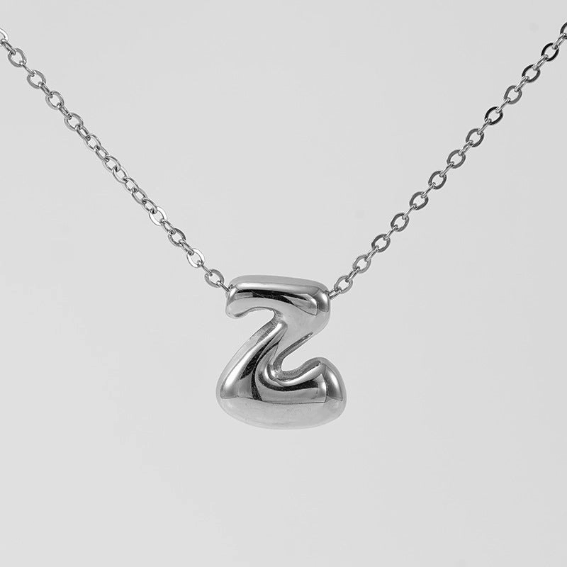 Wholesale Glossy bubble letter necklace for women 26 English letter pendants