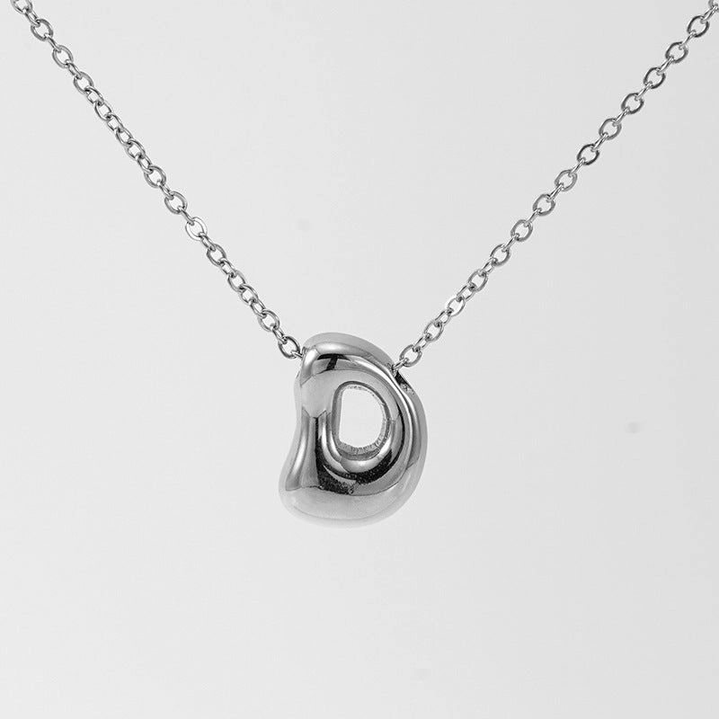 Wholesale Glossy bubble letter necklace for women 26 English letter pendants