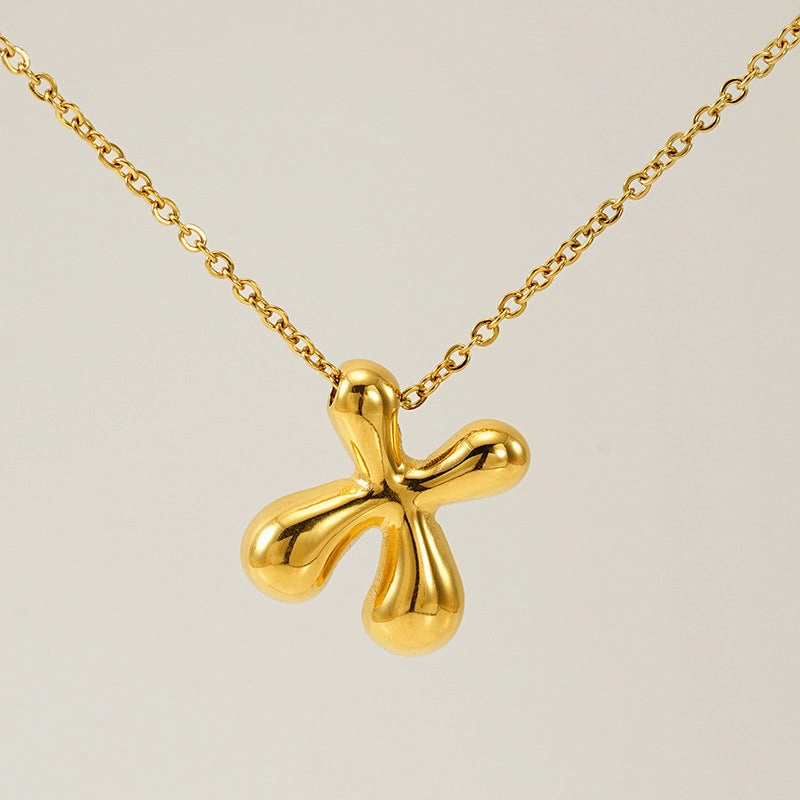 Wholesale Glossy bubble letter necklace for women 26 English letter pendants