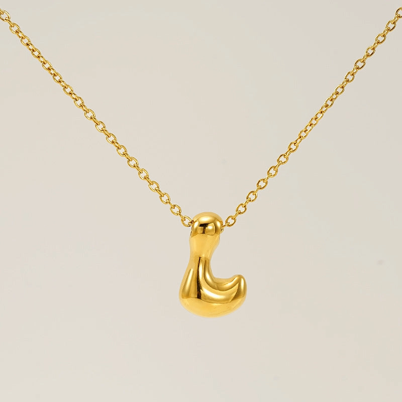 Wholesale Glossy bubble letter necklace for women 26 English letter pendants