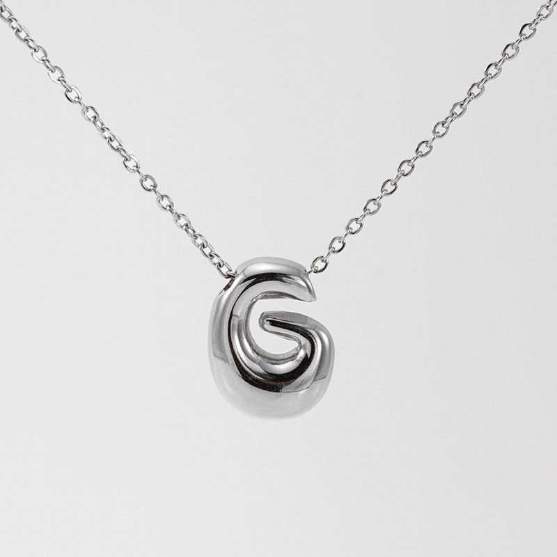 Wholesale Glossy bubble letter necklace for women 26 English letter pendants