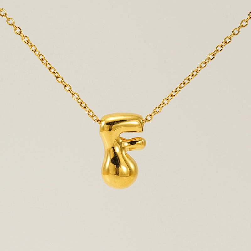 Wholesale Glossy bubble letter necklace for women 26 English letter pendants