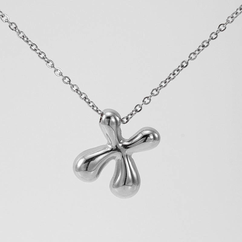 Wholesale Glossy bubble letter necklace for women 26 English letter pendants