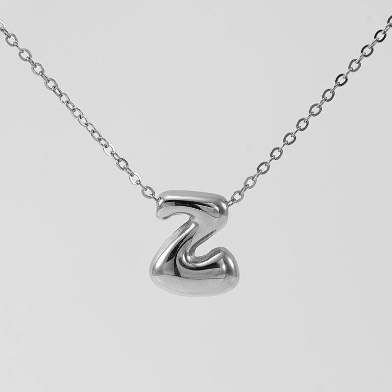 Wholesale Glossy bubble letter necklace for women 26 English letter pendants