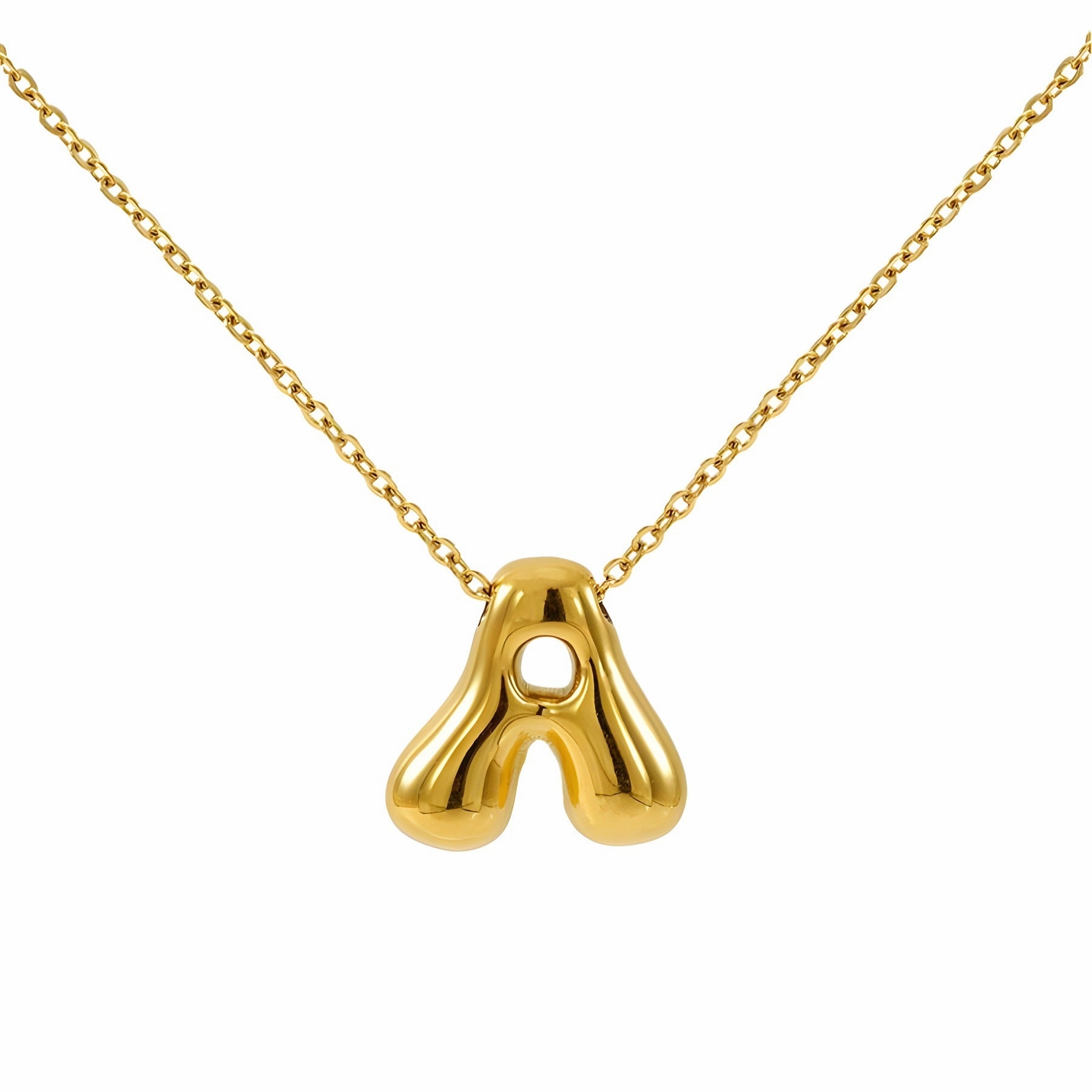 Wholesale Glossy bubble letter necklace for women 26 English letter pendants