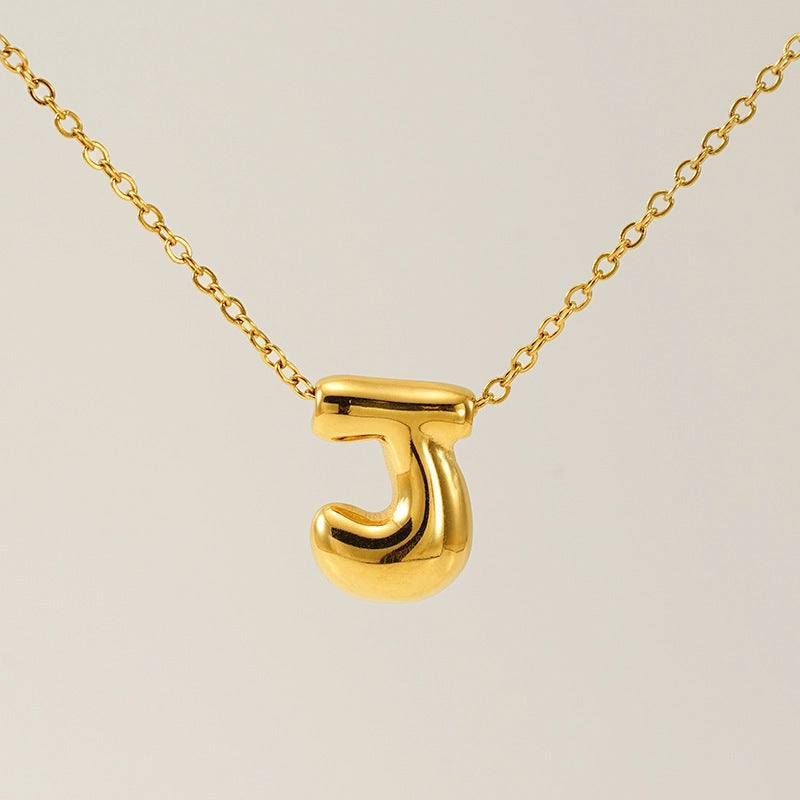 Wholesale Glossy bubble letter necklace for women 26 English letter pendants