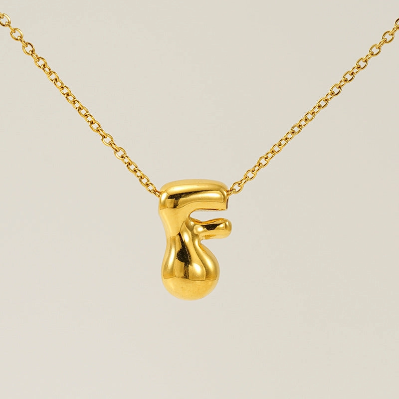 Wholesale Glossy bubble letter necklace for women 26 English letter pendants