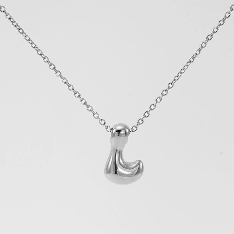Wholesale Glossy bubble letter necklace for women 26 English letter pendants