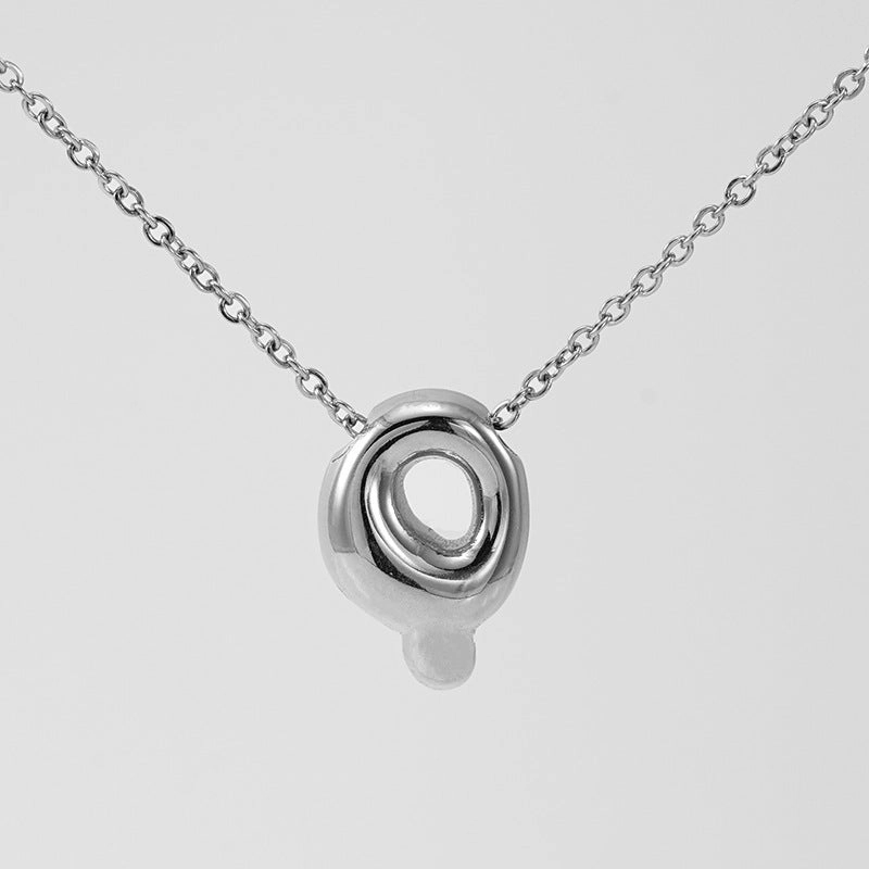 Wholesale Glossy bubble letter necklace for women 26 English letter pendants