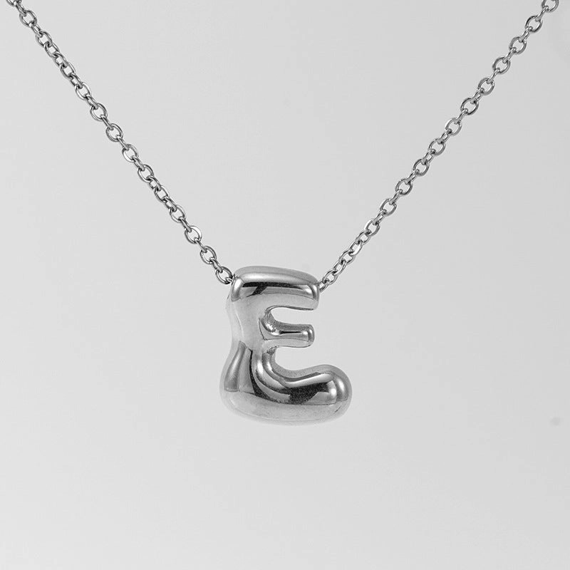 Wholesale Glossy bubble letter necklace for women 26 English letter pendants