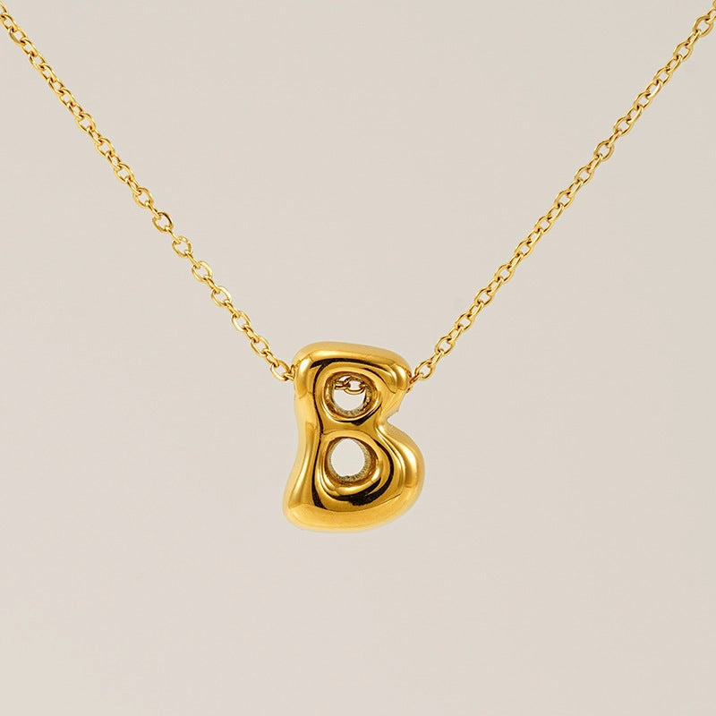 Wholesale Glossy bubble letter necklace for women 26 English letter pendants