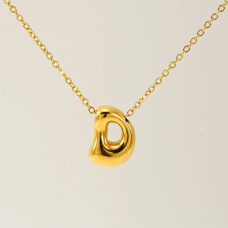 Wholesale Glossy bubble letter necklace for women 26 English letter pendants