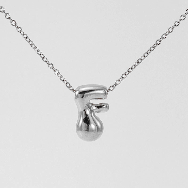 Wholesale Glossy bubble letter necklace for women 26 English letter pendants