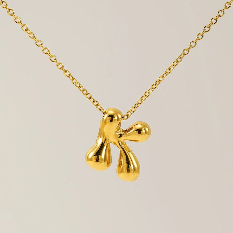 Wholesale Glossy bubble letter necklace for women 26 English letter pendants