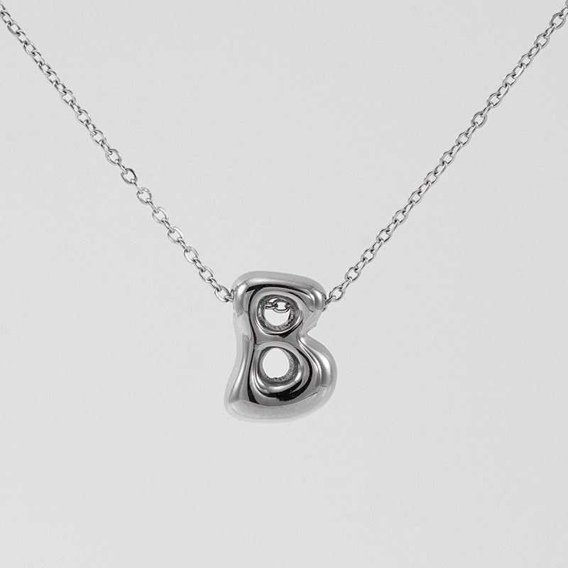 Wholesale Glossy bubble letter necklace for women 26 English letter pendants
