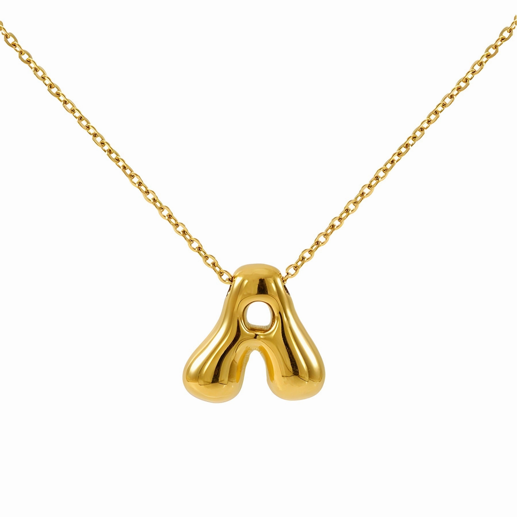 Wholesale Glossy bubble letter necklace for women 26 English letter pendants