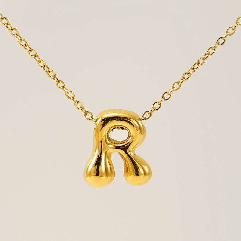Wholesale Glossy bubble letter necklace for women 26 English letter pendants