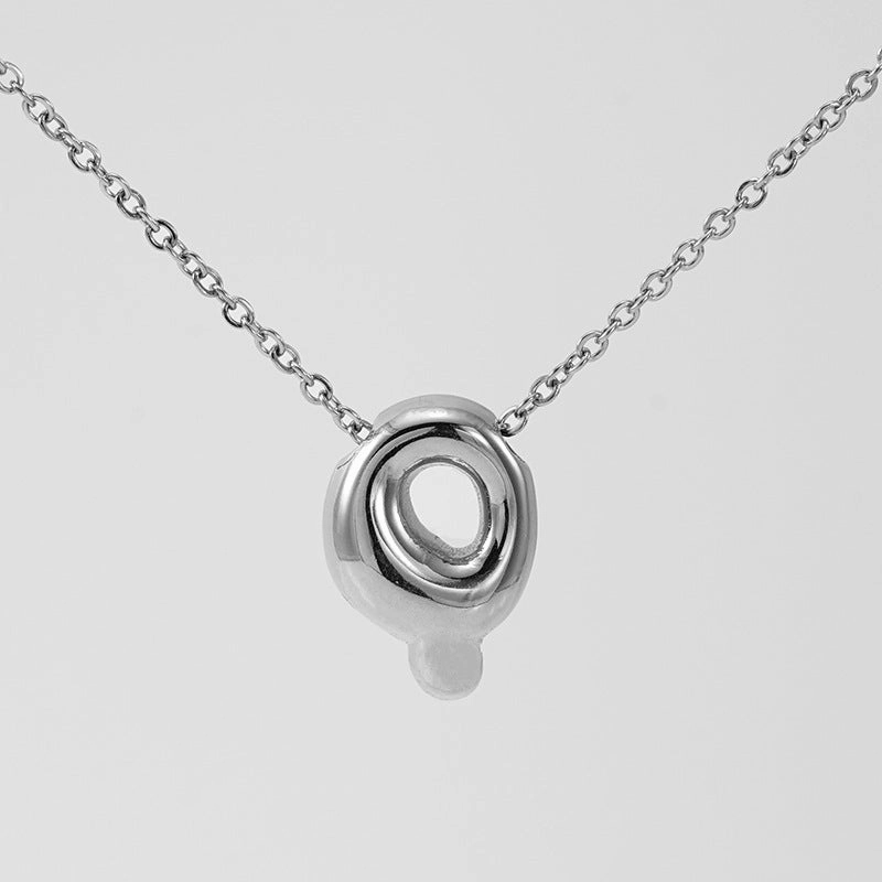 Wholesale Glossy bubble letter necklace for women 26 English letter pendants