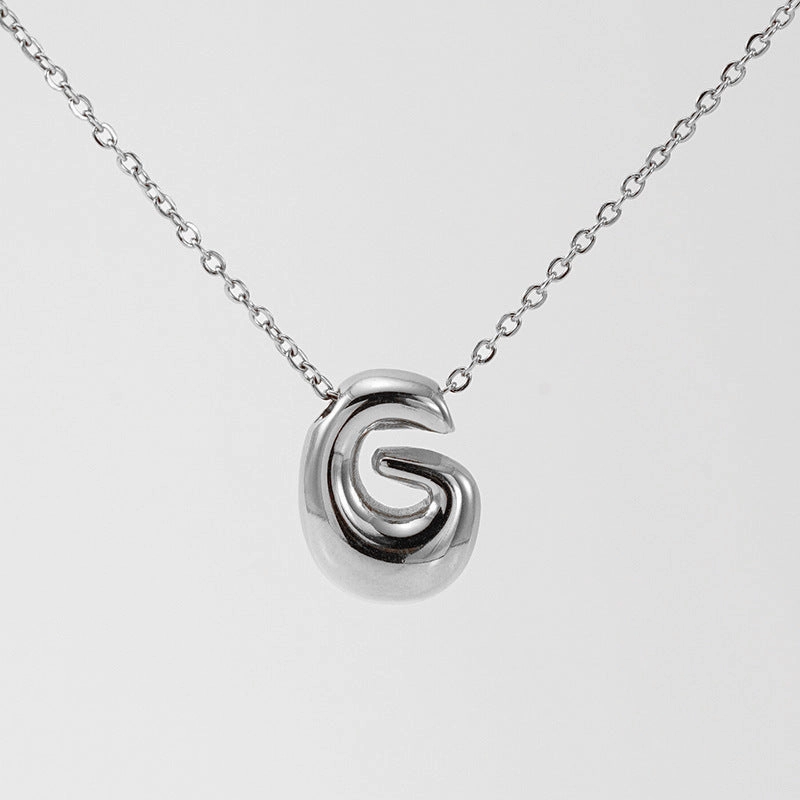 Wholesale Glossy bubble letter necklace for women 26 English letter pendants