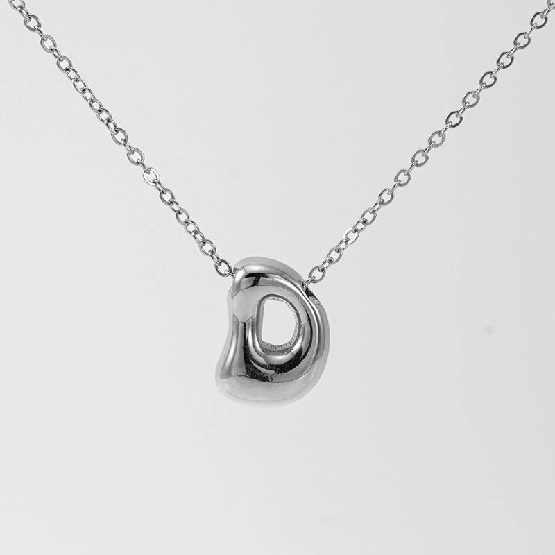 Wholesale Glossy bubble letter necklace for women 26 English letter pendants