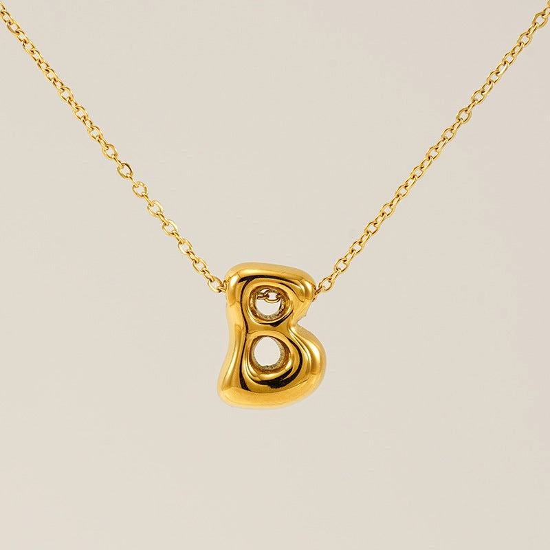 Wholesale Glossy bubble letter necklace for women 26 English letter pendants