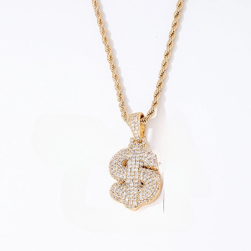 Wholesale Gold Bear Cross Copper Necklace