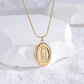 Wholesale Gold Coins Rounds Titanium Steel Necklaces