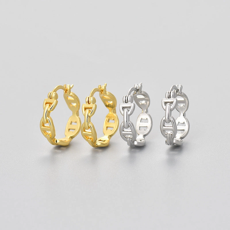 Wholesale  gold cold style circle ear retro earrings