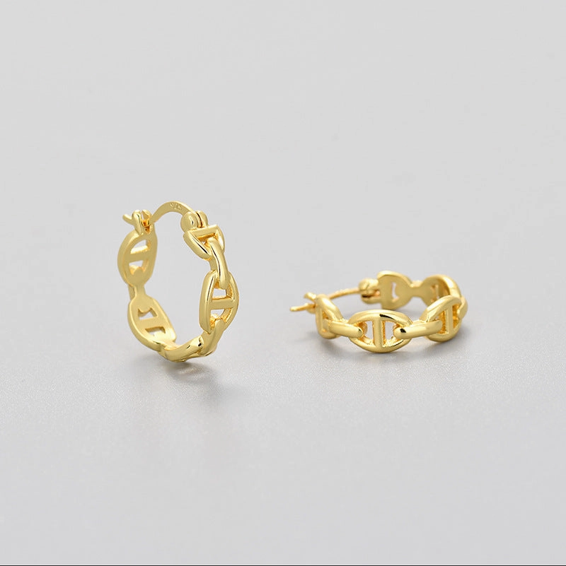 Wholesale  gold cold style circle ear retro earrings