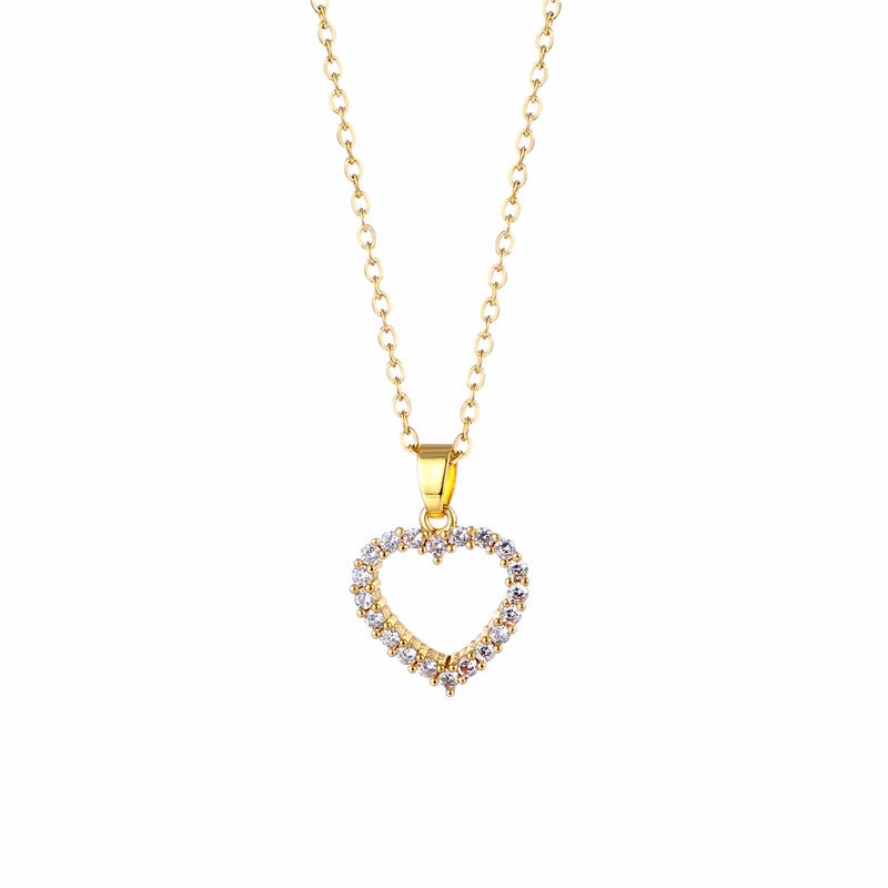 Wholesale Gold Heart Necklace Titanium Steel