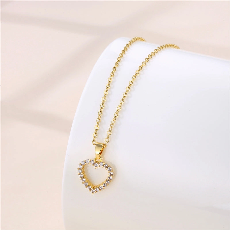 Wholesale Gold Heart Necklace Titanium Steel