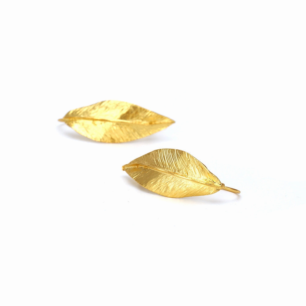 Wholesale Gold Leaf Vintage Earrings Alloy