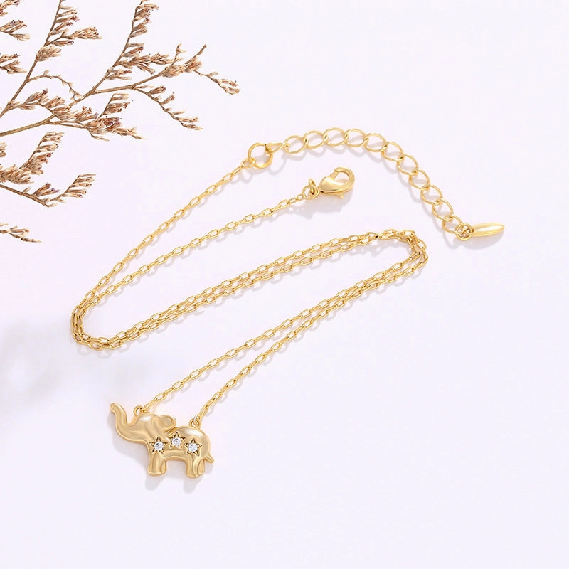 Wholesale Gold Plated Baby Elephant Alloy Necklace